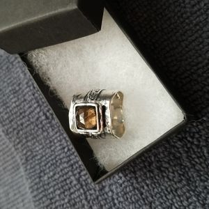 Opulenza Smoky Quartz and sterling silver ring, sz 6
